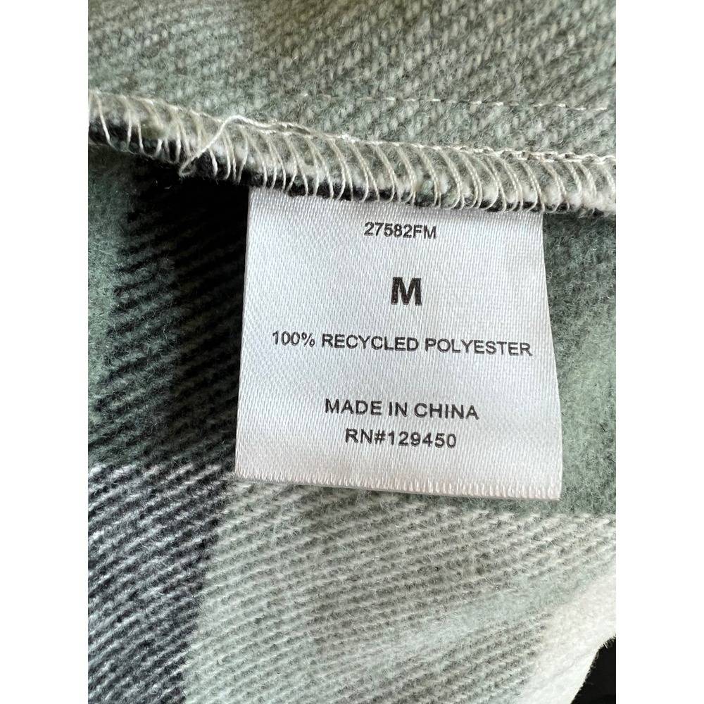 Ecothreads Women's Plaid Shirt Jacket Green Black White Size Medium - Picture 4 of 10